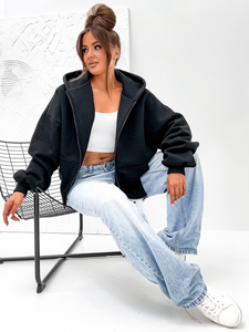 Női kapucnis pulóver szigetelt butterfly fekete Bolf 821112