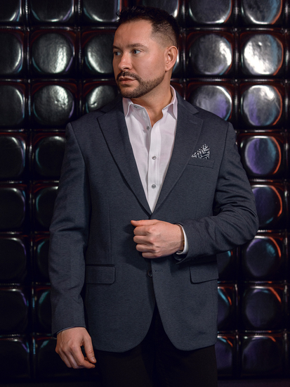 Férfi sötétkék casual zakó Bolf 24401-1