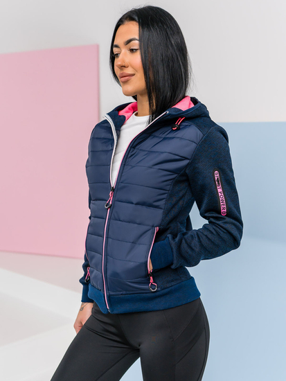 Steppelt átmeneti női dzseki kapucnival gránátkék színben Bolf KSW4001