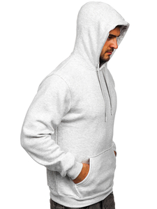 Kenguru típusú férfi pulcsi kapucnival világosszürke színben Bolf 1004