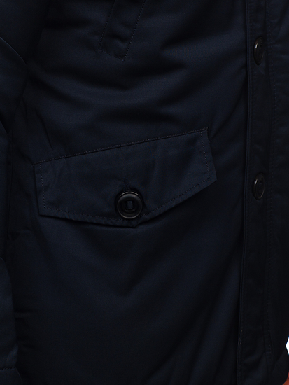 Téli férfi alaska parka dzseki gránátkék Bolf JK355