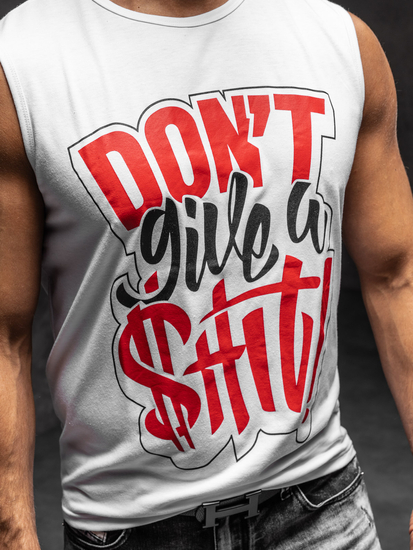 Tank-top mintával fehér Bolf KS2074