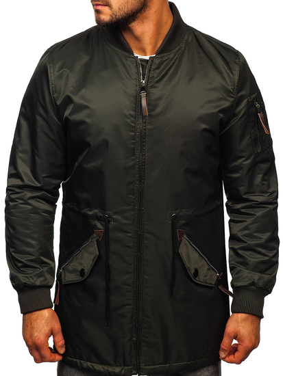 Átmeneti férfi parka dzseki zöld színben Bolf JK363