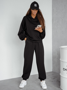 Női két darabos szett kapucnival fekete Bolf 525