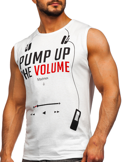 Mintás fehér színű tank-top Bolf 14815