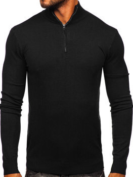 Állógalléros férfi pulóver fekete színben Bolf MM6007
