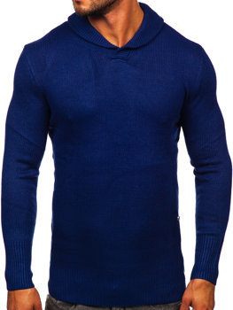 Állógalléros férfi pulóver gránátkék színben Bolf MM6018