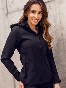 Átmeneti női softshell dzseki fekete színben Bolf HH018