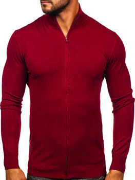 Nyitható férfi pulóver bordó színben Bolf MM6004