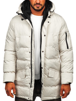 Steppelt téli férfi parka dzseki világosbézs színben Bolf 5M790