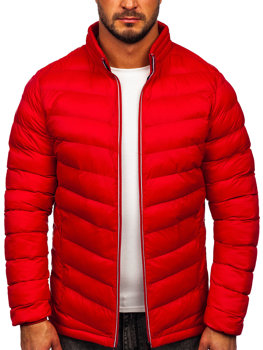 Téli steppelt férfi sportdzseki piros színben Bolf 1100