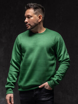 Zöld férfi kapucni nélküli pulcsi Bolf 2001A1