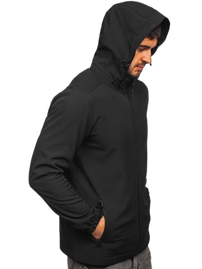 Átmeneti férfi softshell dzseki fekete színben Bolf HH017