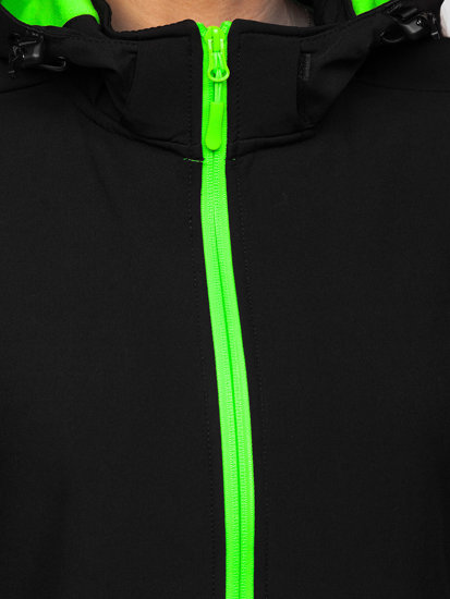Átmeneti női softshell dzseki fekete-zöld színben Bolf HH018