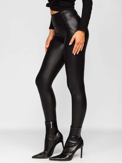 Bőrhatású női leggings fekete színben Bolf J51700