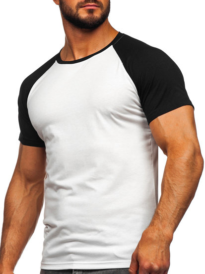 Fehér-fekete férfi póló Bolf 8T82