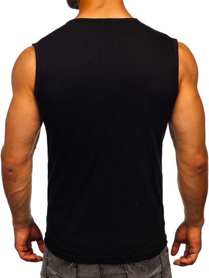 Fekete színű férfi tank-top mintával Bolf 14805