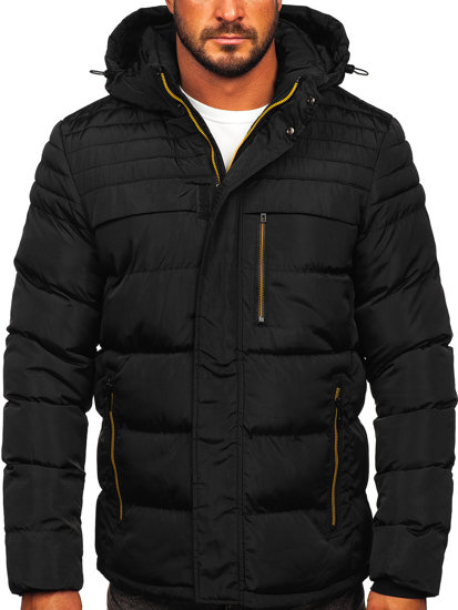 Fekete színű steppelt téli férfi dzseki Bolf 7M806