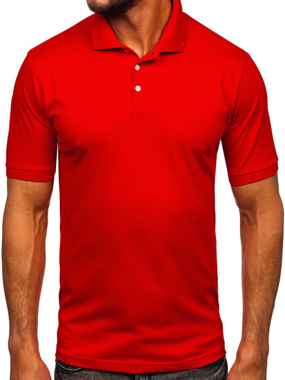 Férfi galléros póló piros színben Bolf 0002