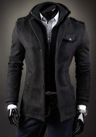 Férfi kabát fekete színben Bolf 8853B