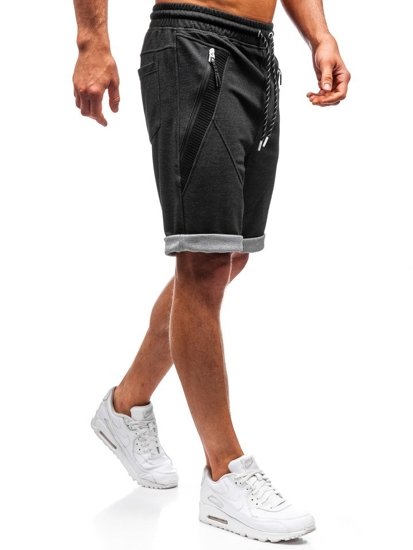 Férfi melegítő rövidnadrág fekete-fehér színben Bolf Q3878
