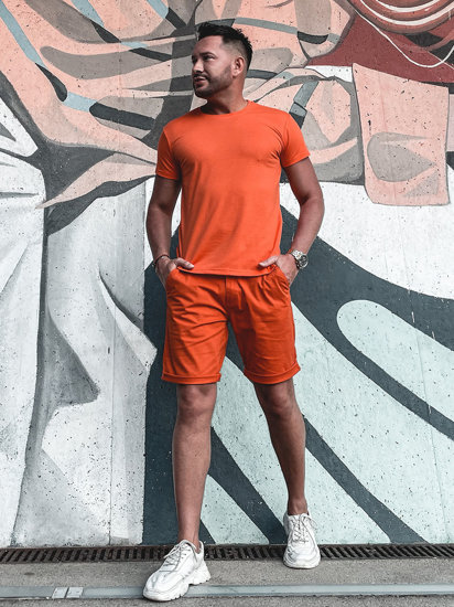 Férfi póló minta nélkül narancssárga színben Bolf 2005-32