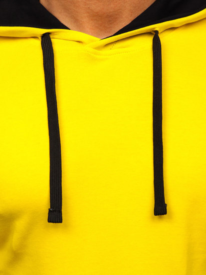 Férfi pulcsi kapucnival sárga-fekete színben Bolf 145380