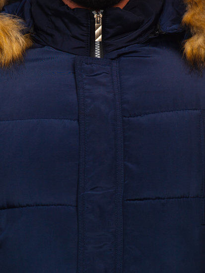 Gránátkék színű steppelt téli férfi dzseki Bolf 5M50