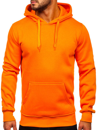 Narancssárga színű férfi melegítő együttes kenguru típusú kapucnis pulcsival Bolf D002
