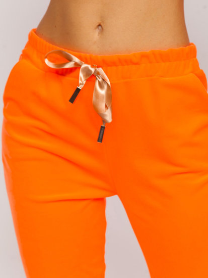 Narancssárga színű kétrészes velúr női melegítő együttes Bolf 8129