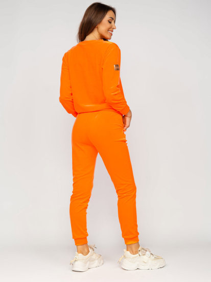 Narancssárga színű kétrészes velúr női melegítő együttes Bolf 8129