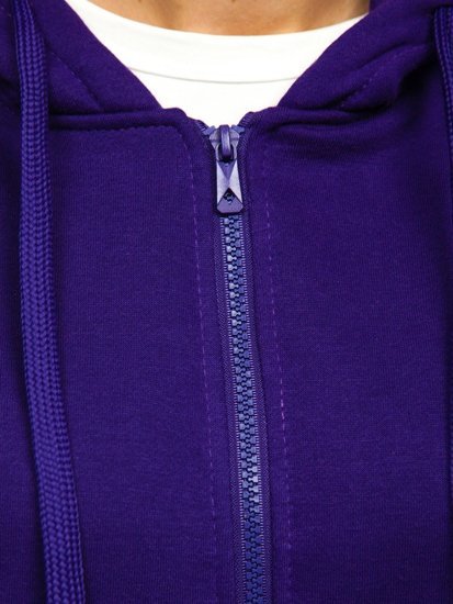 Női pulcsi kapucnival lila színben Bolf W03