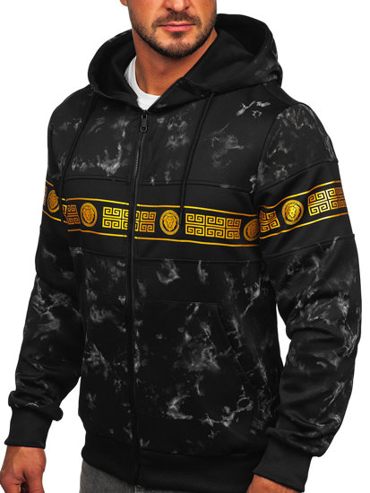 Nyitható fekete színű férfi pulcsi kapucnival Bolf 27B8125
