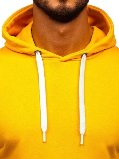 Sárga színű férfi melegítőfelső kapucnival Bolf 1004-1