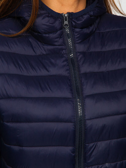 Steppelt átmeneti női dzseki kapucnival gránátkék színben Bolf M23036