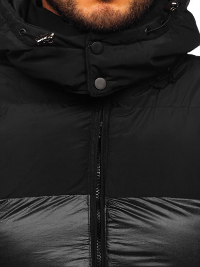 Steppelt férfi mellény kapucnival fekete színben Bolf 13079