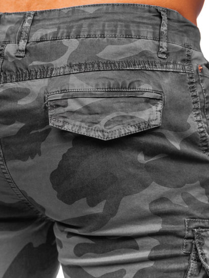 Terepmintás férfi katonai rövidnadrág grafit színben Bolf YF2226