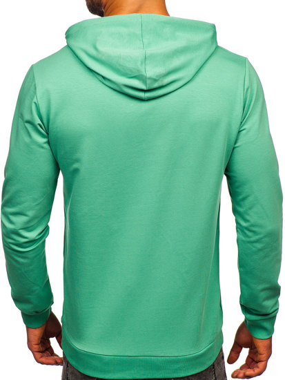 Zöld mintás férfi pulcsi kapucnival Bolf 8754
