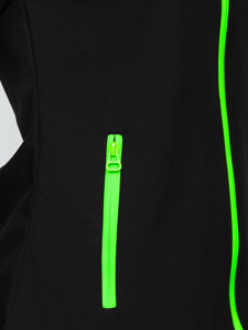 Átmeneti női softshell dzseki fekete-zöld színben Bolf HH018