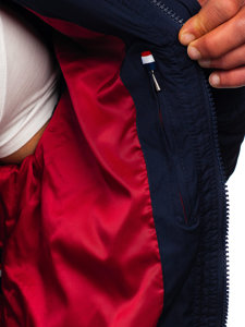 Átmeneti steppelt férfi dzseki gránátkék színben Bolf EX2211