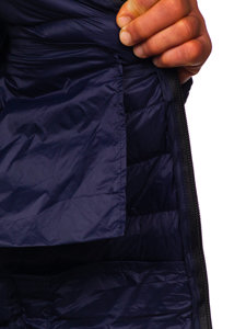Átmeneti steppelt férfi dzseki gránátkék színben Bolf M13012