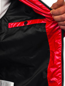 Átmeneti steppelt férfi sportdzseki piros színben Bolf 2137