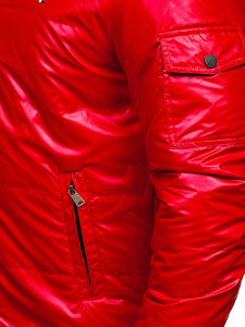 Átmeneti steppelt férfi sportdzseki piros színben Bolf 2137