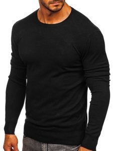 Basic férfi pulóver fekete színben Bolf YY01