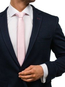 Elegáns keskeny rózsaszín férfi nyakkendő Bolf K001
