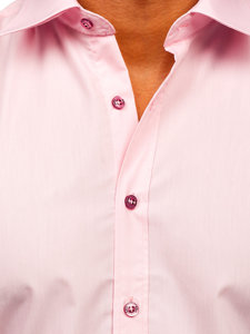 Elegáns rövid ujjú férfi ing rózsaszín Bolf 7501