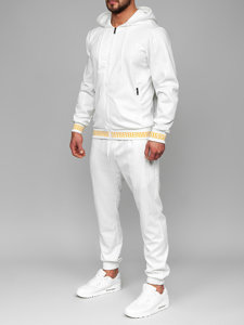 Fehér színű férfi melegítő együttes kapucnival Bolf 3A161
