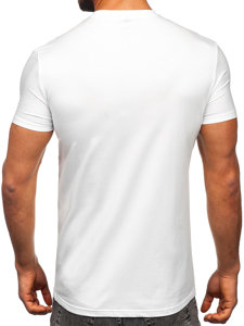 Fehér színű férfi póló strasszköves mintával Bolf MT3037