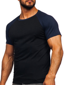 Fekete-gránátkék férfi póló Bolf 8T82