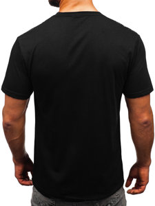 Fekete színű férfi pamut póló Bolf 14722